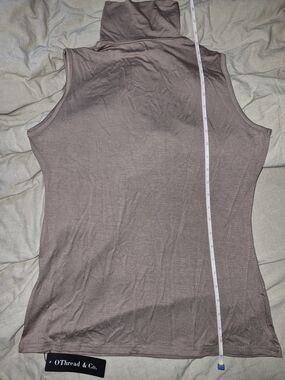 Brown Women's Sleeveless Turtleneck